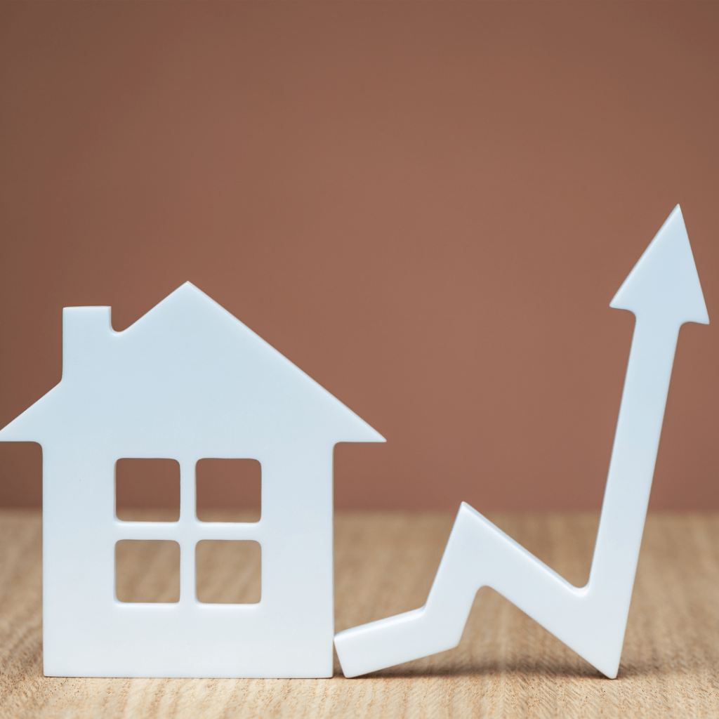 house block with an arrow pointing upwards