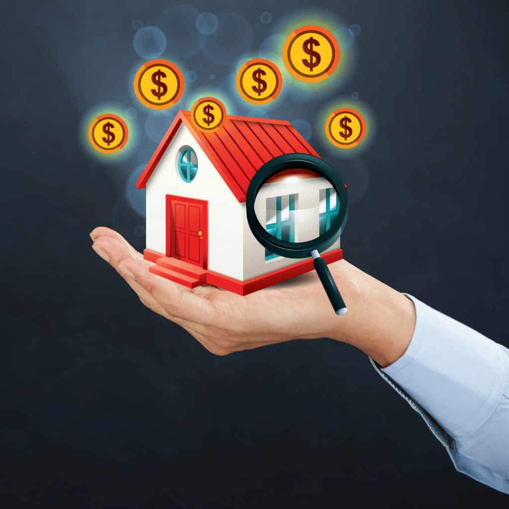 person holding cartoon house